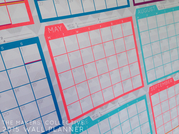 NEON 2015 Wall Planner A1 for Bloggers and Small Business