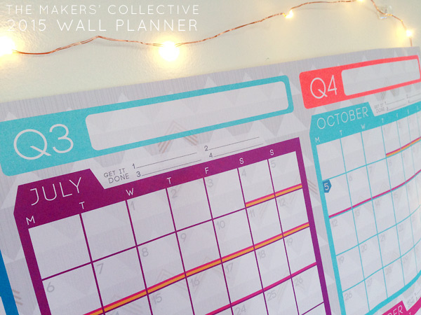 NEON 2015 Wall Planner A1 for Bloggers and Small Business
