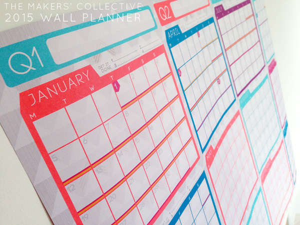 NEON 2015 Wall Planner A1 for Bloggers and Small Business