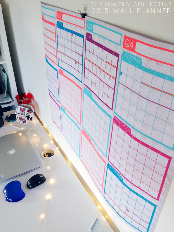 NEON 2015 Wall Planner A1 for Bloggers and Small Business