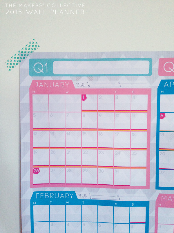 PASTEL 2015 Wall Planner A1 for Bloggers and Small Business