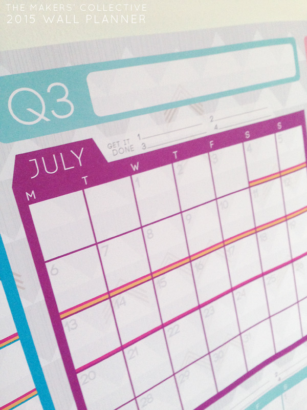 PASTEL 2015 Wall Planner A1 for Bloggers and Small Business