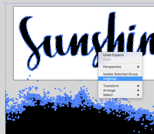 trace brush lettering in Illustrator