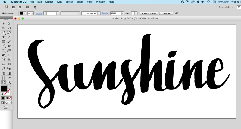 trace brush lettering in Illustrator