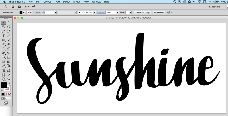 trace brush lettering in Illustrator