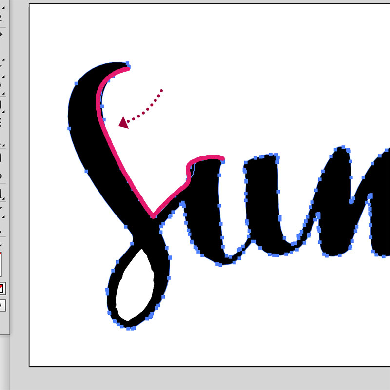 trace brush lettering in Illustrator