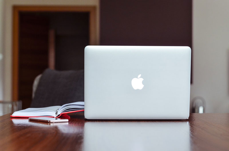 Laptop on desk